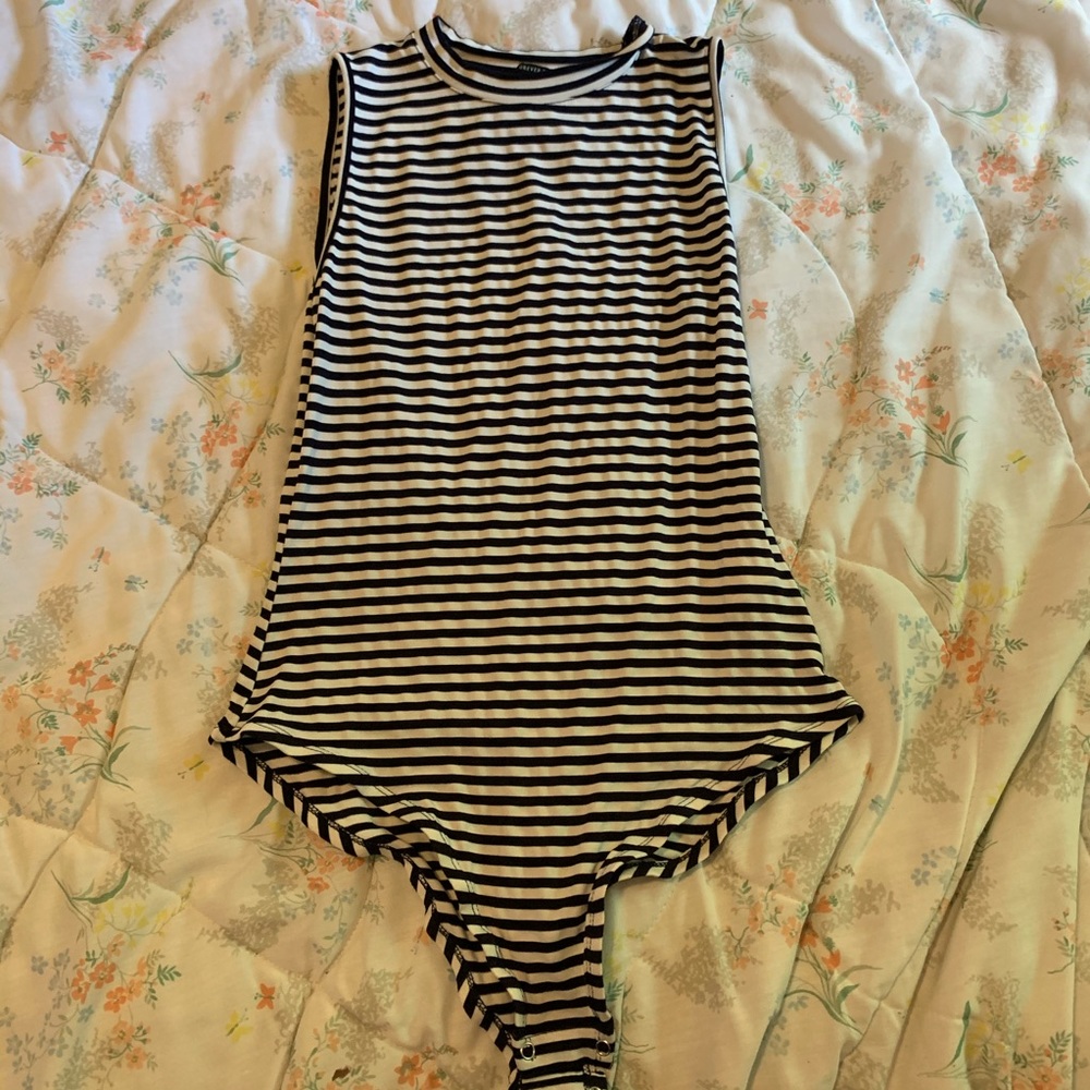 Black and White Stripe Bodysuit